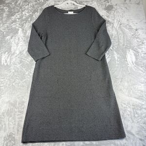 J. Jill Ponte Knit Dress Women's Medium Black White Print Pockets (0991)